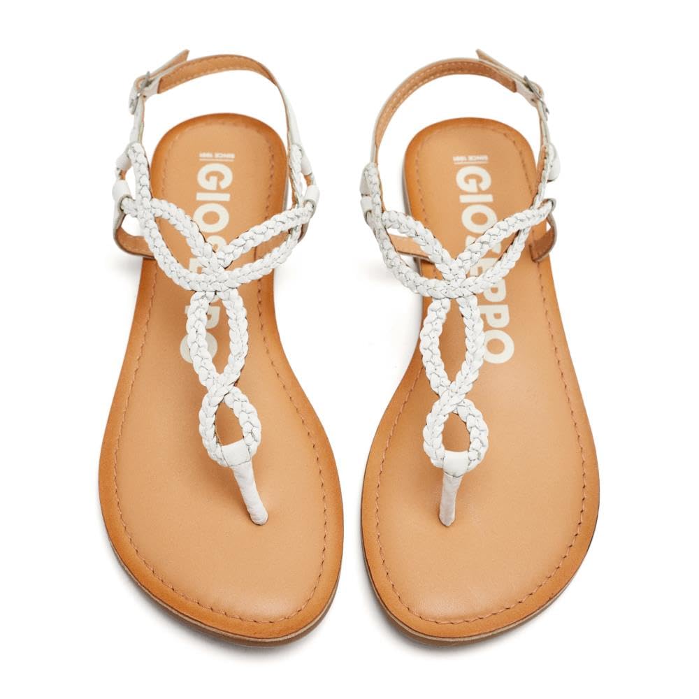 GIOSEPPO Merignas Women's White Braided Strap Sandals, white, 6 UK