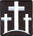 THREE CROSSES Christian Embroidered Motorcycle SEW ON - IRON ON Biker Vest Patch