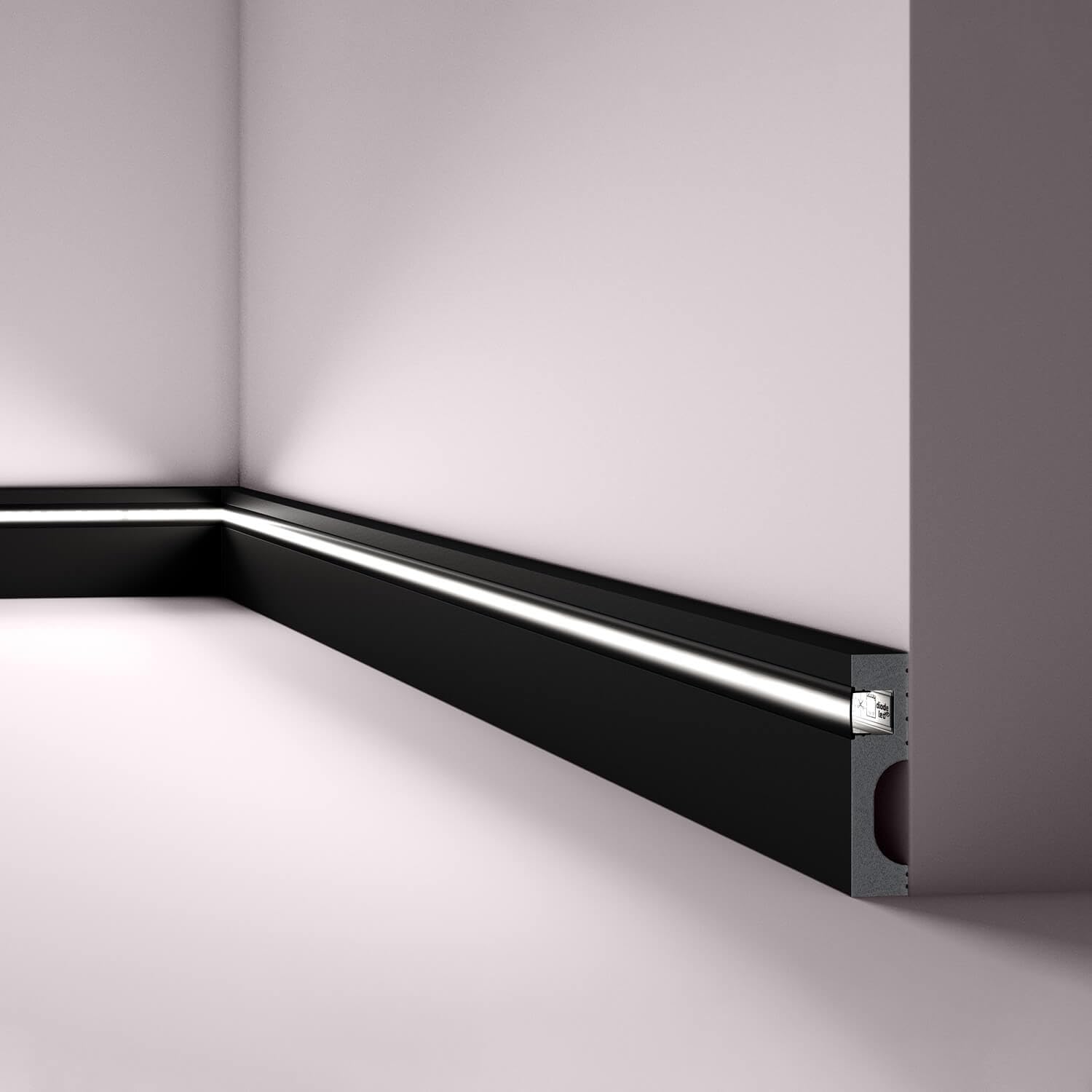 Profilé Éclairage Indirect IL11 Noir Mat Haute Densité pour Intérieur Haut de Gamme