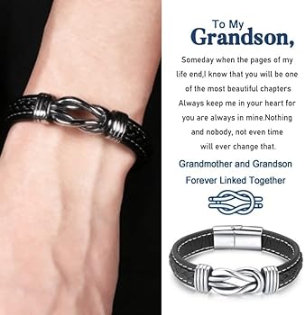 oos to my son/daughter/grandson braided leather bracelet, forever