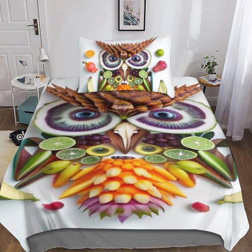 Housse de couette microfibre 3 pièces lit simple hypoallergénique et infroissable