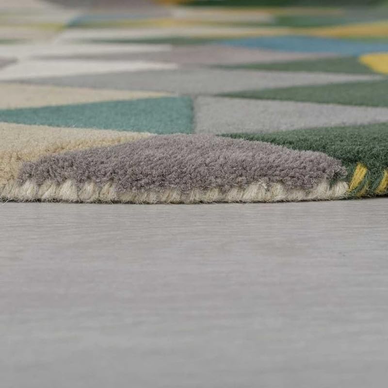 Image of Handmade Pure Woollen Carpet Collection for Hall with 1.0 inch inch Thickness 6 X 6 Feet - Round Multi TDR