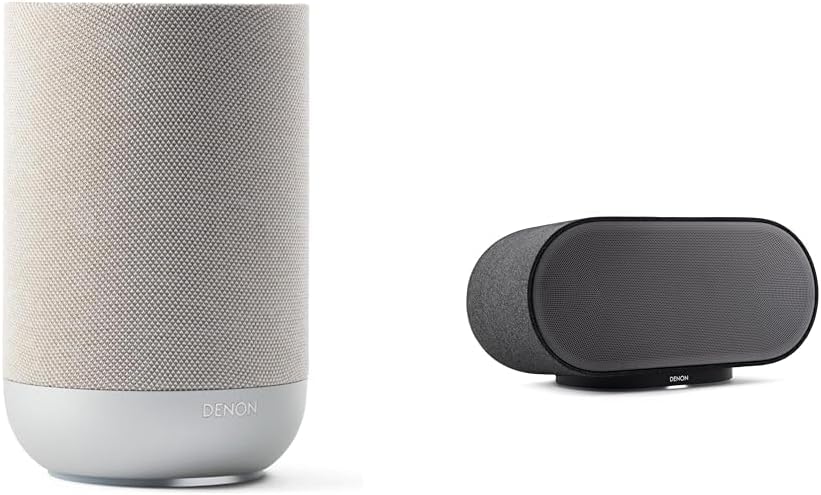 Denon Home 200 & 600 Speaker Bundle | Includes One (1) Home 200 Wireless Speaker, Stone & One (1) Home 600 Wireless Speaker, Charcoal | Stereo & 3D Dolby Atmos Music | HEOS, Wi-Fi, AirPlay 2