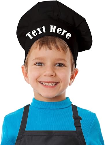 Personalized Kids Chef Hat – Custom Embroidered Adjustable Hat for Toddlers & Children Ages 3–13 – Cotton/Poly Blend for Cooking & Baking – Any Name