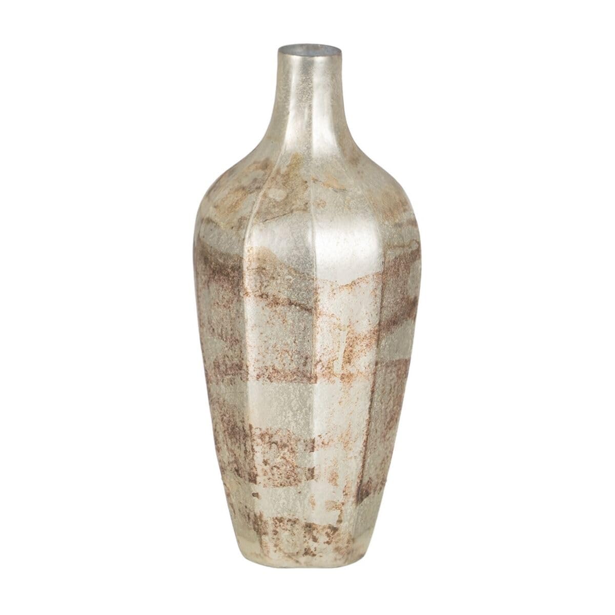 White Glass Vase 11 x 11 x 25 cm