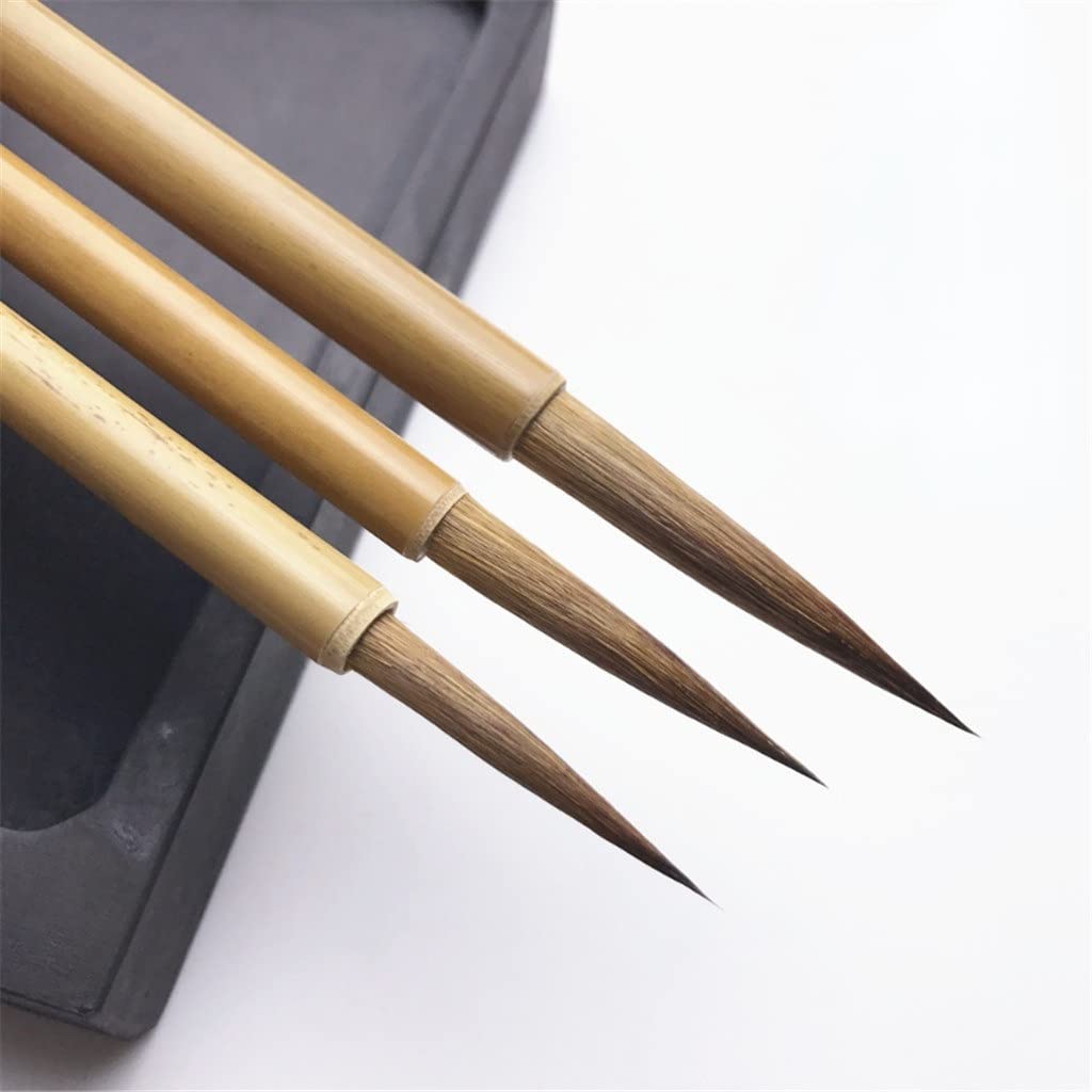 Ensemble de stylos pinceaux de calligraphie chinoise avec ligne de crochet dorée