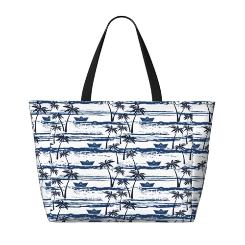 Palm Tree Print Beach Pool Bags Tote For Women Ladies Large Gym Tote Carry On Bag For Weekender Travel Waterproof2