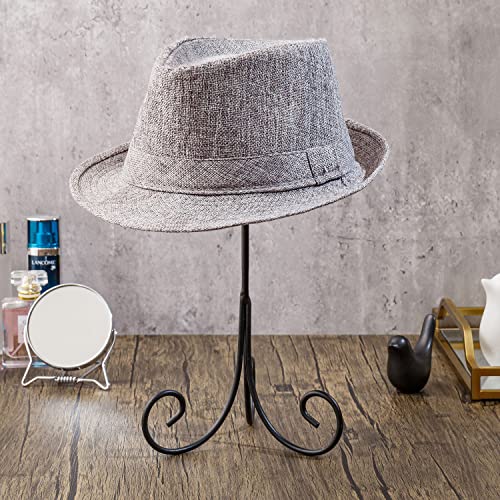Mygift Modern Wire Tabletop Hat Stand, Matte Black Metal Wig And Cap Holder Display Rack #TOP2