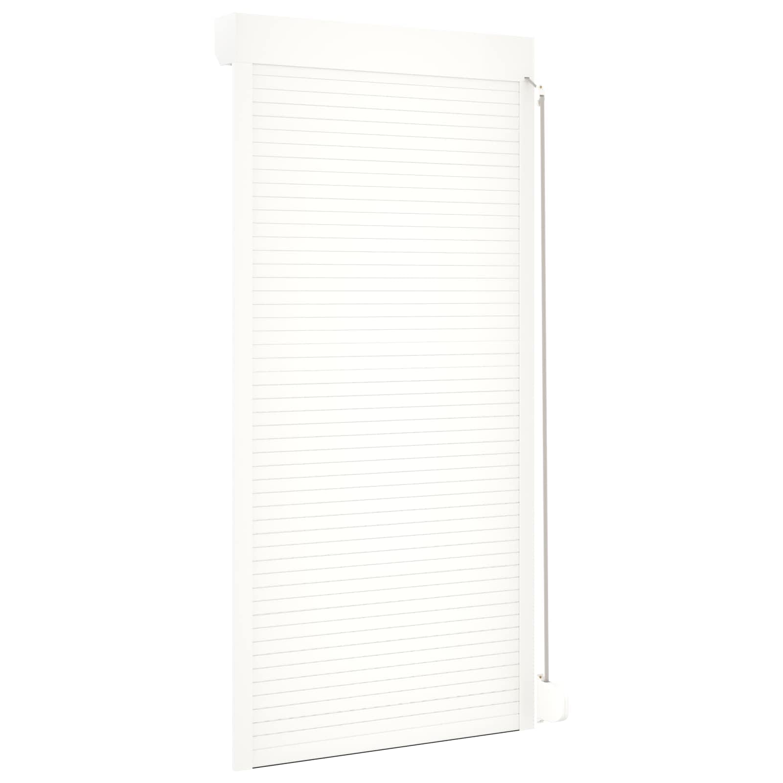 Store enrouleur 100 x 210 cm en aluminium et polyuréthane pour fenêtre - Protection contre les regards indiscrets - Contrôle de la lumière - Manuel - Blanc