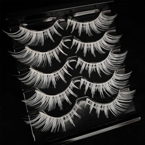 White Lashes Fairy Eyelashes Cat Eye Wispy Spiky False Eyelashes ...