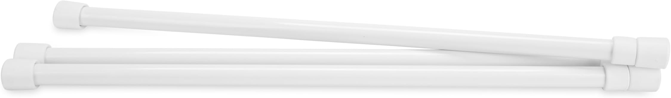 Camco 44053 28" RV Refrigerator Bar - Holds Food and Drinks in Place During Travel - Prevents Messy Spills - Spring Loaded and Extends Between 16" and 28" - 3 Pack - White (44074)