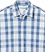 Amazon Essentials Men's Regular-Fit Short-Sleeve Poplin Shirt, Blue Checked, Large