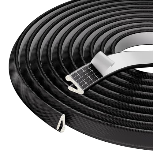 Esufeir Burletes de Espuma en Forma de V para Ventanas y Puertas Corredera 6m Negro,Autoadhesivo, Aislante Termico, Aislamiento Frio,Insonorización, Cortavientos, Bloqueador de Luz