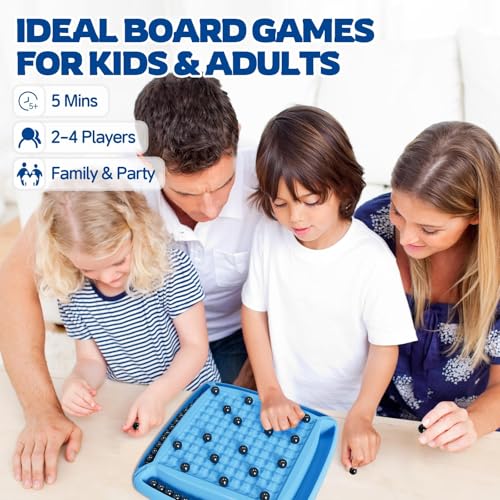 Image of Magnet Game, Magnet Chess Game for Kids 8-12 with 28pcs, Magnetic Board Games for Kids and Adults, Gifts for Boys & Girls, 2-4 Players (Blue 28)