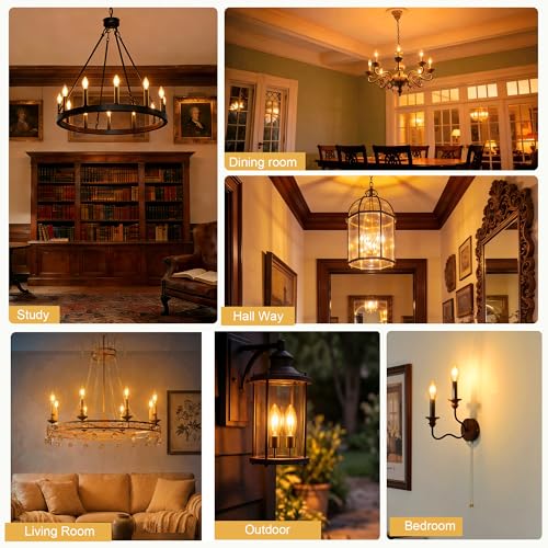 Image of Amber Candelabra Light Bulbs 40W Equivalent 4W E12 LED 2000K Dimmable 6PK