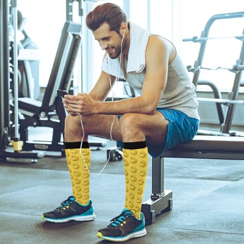 Image of Pigsaly Red White Polka Dot Womens Compression Socks Athletic Tube Sock Knee High Socks Outdoor Sport Socks