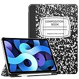 Fintie Case for iPad Air 4 10.9 Inch 2020 with Pencil Holder [Supports 2nd Gen Pencil Charging] - SlimShell Hard Protective Back Cover, Auto Wake/Sleep for iPad Air 4th Generation, Composition Book