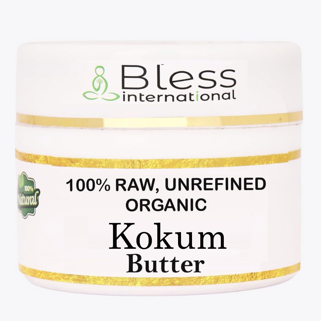 Organic Raw Kokum Butter 100% Pure,Natural & Unrefined| Skin Moisturizer For Face, Body & Hair| 8 OZ/230 GM Ivory / White Grade A | DIY Creams, Balms, Lotions, Soaps| Moisturizes Dry Skin