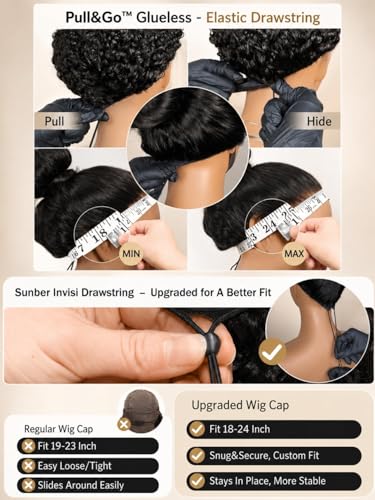 Image of Sunber Bye Bye Slip Ombre Brown Highlight Glueless Bob Wig Human Hair 7x5 Pre Cut Lace Front Loose Wave Drawstring Wig Blonde Face-Framing Highlights Pre Plucked Bleached Knots Ready to Go Wig 10Inch