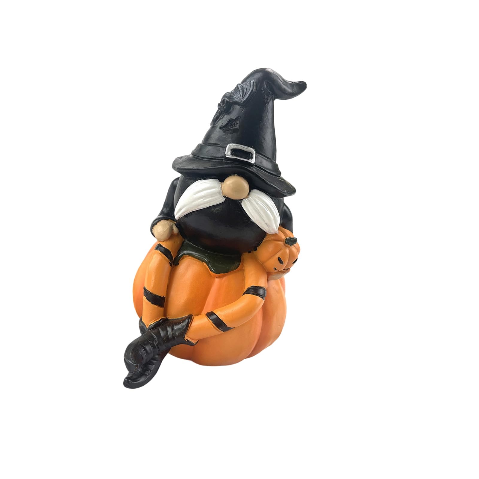 Msioytog Halloween Pumpkin Gnomes with Witch Hat Resins Figurine Festives Decoration for Indoor and Outdoor Party Garden Decors Halloween Gnomes Decoration