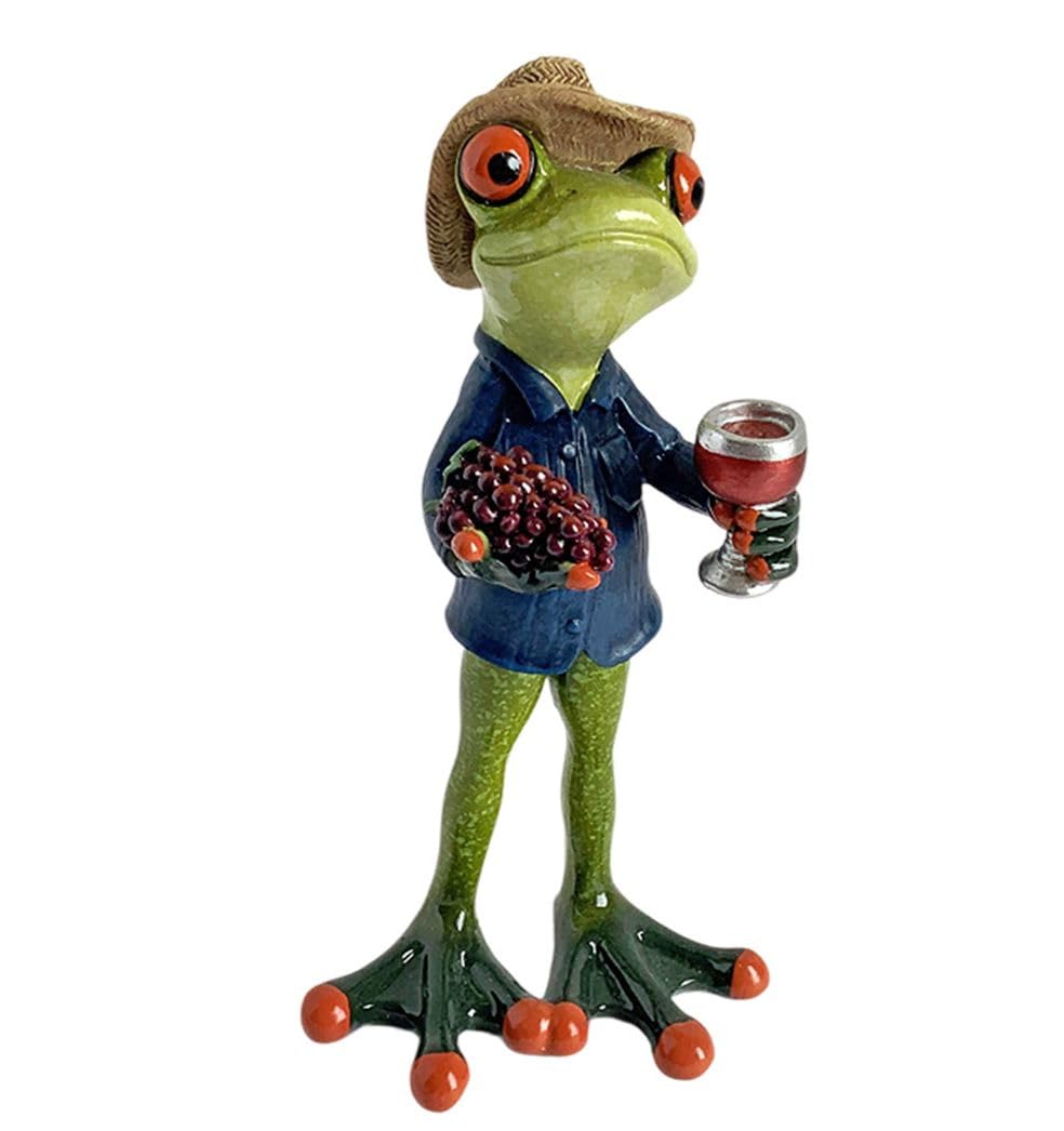 formano Frog Winemaker with Wine Glass 16 cm Hand-Painted Polyresin Glazed Decorative Figure - from the Popular Froschhausen Series Detailed - Original Gift Idea for Wine Lovers and Collectors