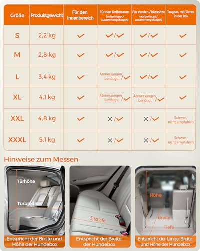 Feandrea Hundebox faltbar, Transportbox Hund, L, Hundetasche, Oxford-Gewebe, Netzstoff, atmungsaktiv tragbar transportabel, Metallrahmen, mit Griffen, Taschen, 70 x 52 x 52 cm, dunkelblau PDC70Z