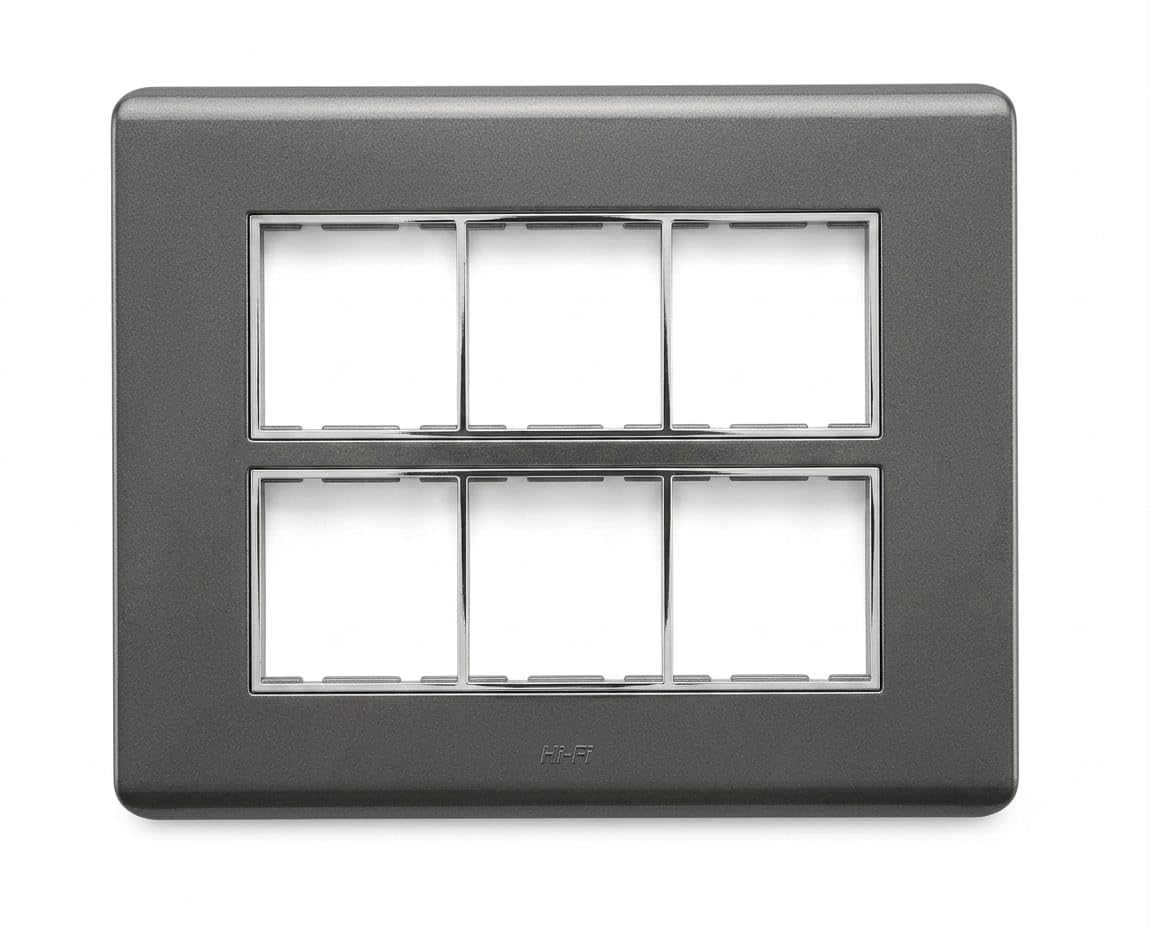 Hi-Fi Electric Flatino™ 3 Module Wood Plate matte black, Pack of 1 (metallic lead grey, 12 module, 1, count, 1)-image-22