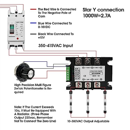 Régulateur de puissance triphasé 380V robuste avec relais Thyristor