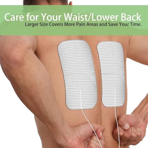 Image of TENS Unit Replacement Pads for Waist and Lower Back Pain Relief 4X8 inch Extra Large TENS Unit Pads Self-Adhesive SM Electrode Pads Compatible with TENS 7000, AUVON TENS- 6 Pcs
