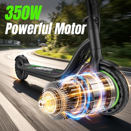 Image of Electric Scooter,350 /500W Powerful Motor,15-28 Miles Long Range,Dual Braking System,19 /22 Mph Speed,8.5 /10 inch Foldable E Scooter with Solid Tires