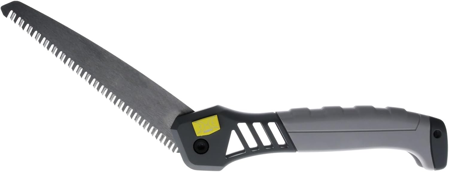 Hawk Wood Saw | Durable Corrosion-Resistant High Carbon Steel Folding Hand Saw for Tree Trimming | 7in Blade with 3 Opening Positions | Folds to 8.25in