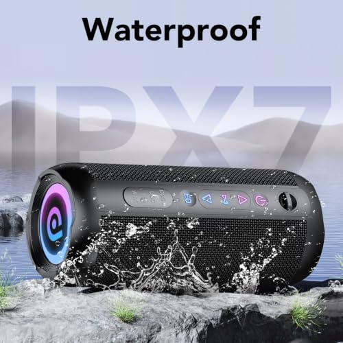 Miniatura 4 de Altavoz Bluetooth Portátil 25W, Altavoz Potente con Bluetooth 5.4 y Graves Profundos, hasta 24 Horas de Reproducción, Impermeable IPX7, TWS, Luces RGB, AUX/TF/USB, Ideal para Fiestas y Exterior