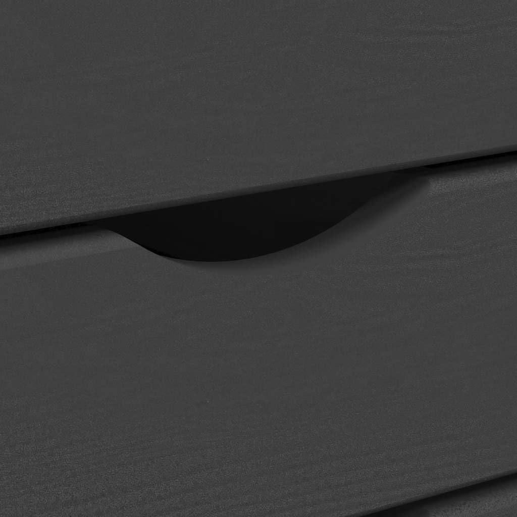 Grey Rolling Cabinet with 8 Drawers, Solid Pine Wood and Engineered Wood Construction, Mobile Storage Trolley with 4 Wheels for Office and Home Organization