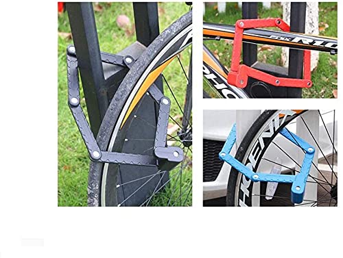 Candado antirrobo Plegable para Bicicleta, de Acero Inoxidable, para Deportes al Aire Libre (Color: Rojo)