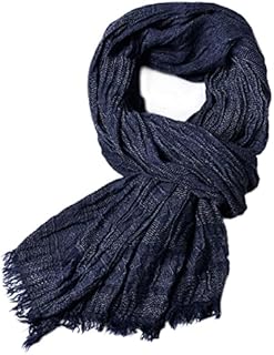 AMAYJUELONG Men's Winter Warm Scarf, Cotton Fold Design Knitted Scarf Soft Warm Gentleman Neckwear