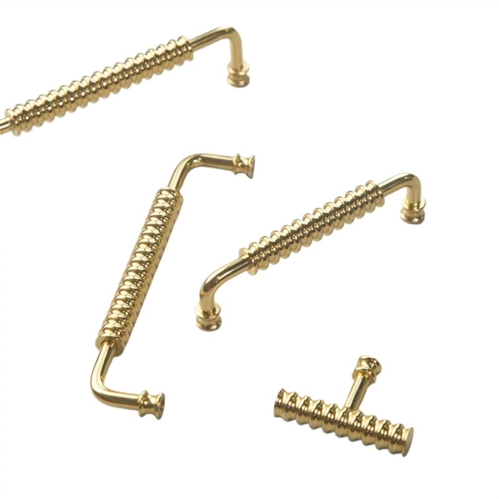 Poignées de tiroir en or brillant 96mm et boutons de porte d'armoire en laiton