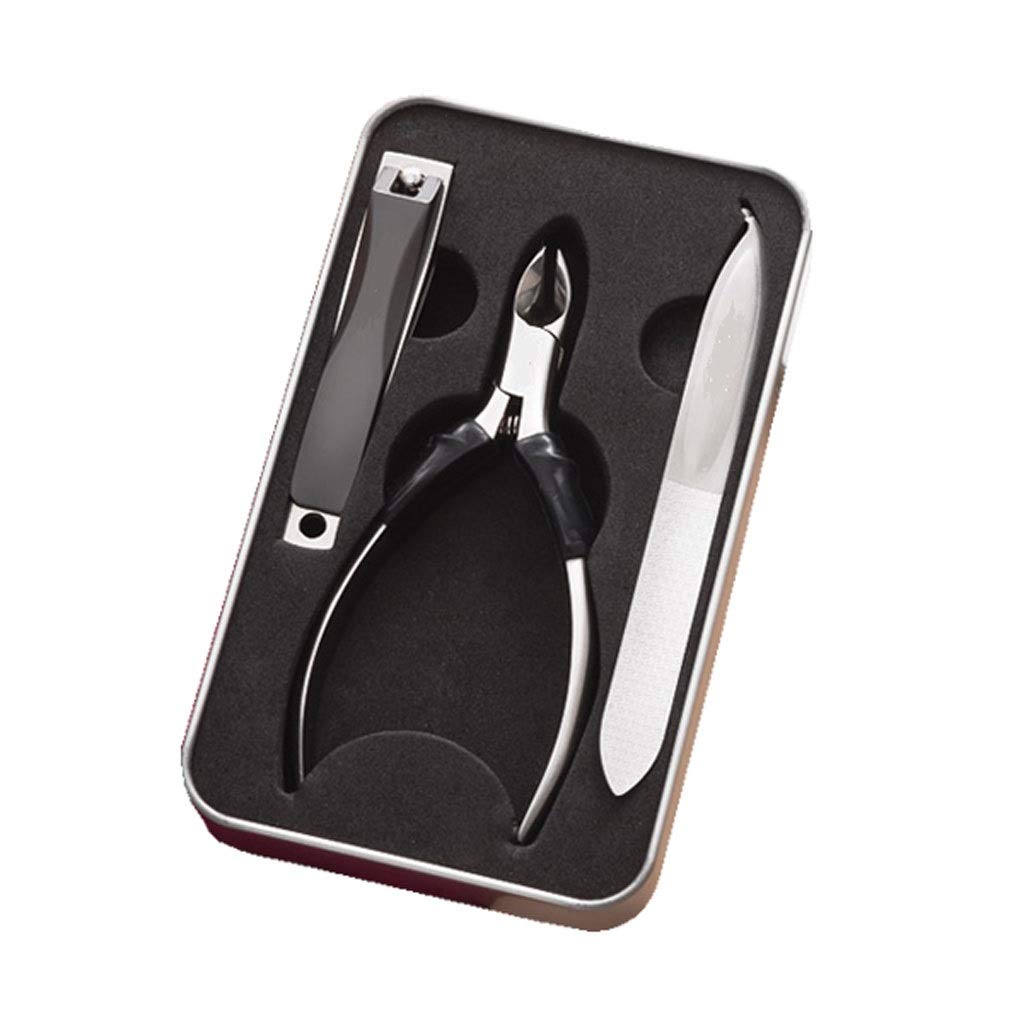 Coupe-Ongles Dames et Coupe-Ongles Hommes 3 pièces Set Pédicure Ongles en Acier Inoxydable Clippers Ensemble d'outils ménagers Ongle Couteau (Argent) Art Ongle