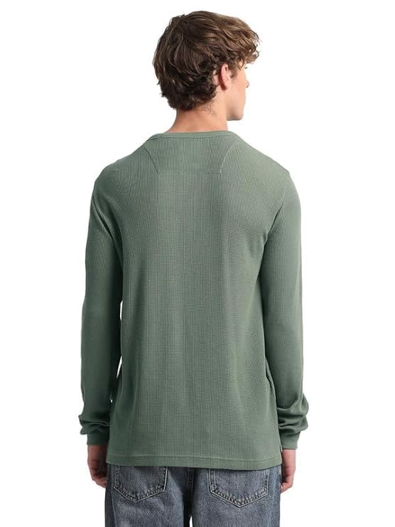 Image of LAZYCHUNKS Men's Full Sleeve Henley Neck Cotton Blend T-Shirt | Solid Regular Fit for Boys & Men | Soft Breathable Fabric | Casual Size S to 3XL
