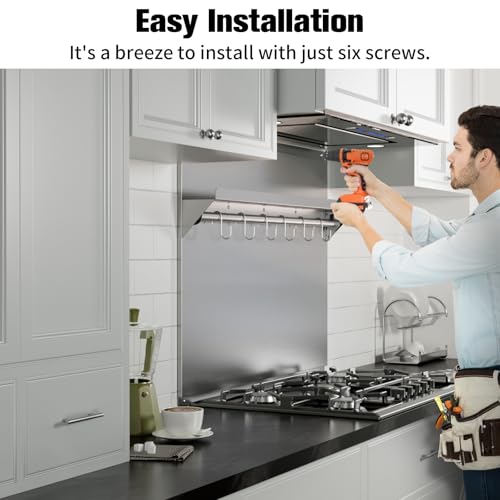 IKTCH 30" Range Hood Insert & Stainless Steel Backsplash, 900 CFM