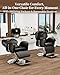 Baasha Premium Barber Chair, Professional Reclining Barber Chair for Home, All-Purpose Hair Chair with Heavy-Duty Steel Frame, Comfortable Braiding Chairs, Beauty Chairs with Removable Headrest - BLK