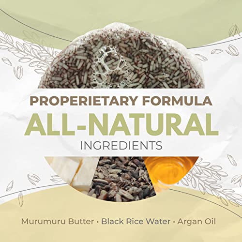 Airnex Black Rice Water Shampoo Bar - Proprietary Blend Of Fermented Rice Water, Argan Oil & Murumuru Butter For Hair Growth Moisture & Shine - Set Of Two Bars + Cotton Bags - Vegan All Natural Shampoo Bar Sulfate Free (4.04 Oz) #TOP6
