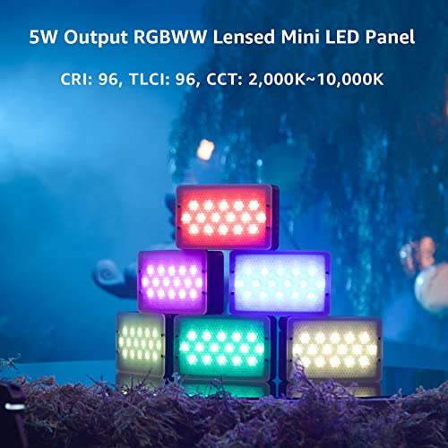 Aputure Mc Pro Rgbww On Camera Video Light, Cri/Tlci 96+, Temperature 2000K-10000K, Hsi Mode,Magnetic Attraction And App With Usb-C Pd And 15 Lighting Effects #TOP5