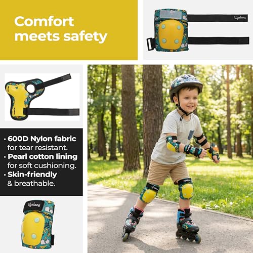 Image of Lifelong Kids Safety Protective Guard | Riding Gear for Cycling & Skating | Knee Pads for Kids, Elbow Guard, Wrist Support | Impact Protection | Yellow