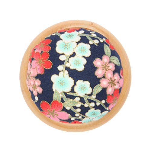 JFFX Pin Cushion Wooden Base Round Needle Pincushions Needles Holder for Sewing (Color #6)