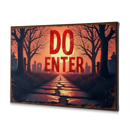 Décoration murale salle de bain Do Not Enter - Tableau toile cimetière chrétienne 40x60