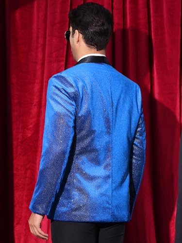 Lars Amadeus Sparkly Blazers for Men's Wedding Shawl Lapel Party Metallic Glitter Suit Jackets3
