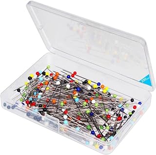Sewing Pins, 250 Pieces Straight Pins with Colored Ball Glass Heads, Long 1.5 inch Quilting Pins, Stick Pins, for Dressmak...