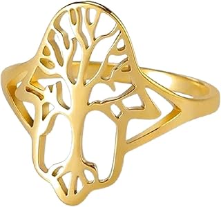 New 2026 Unisex Tree Of Life Finger Ring Stainless Steel Symbol Silver Color For Women Men In Jewelry Couple Wedding Decoration Luxury With You Accessories Trendy