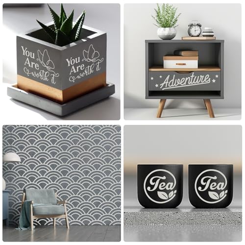 WRAPXPERT Gray Permanent Vinyl,12" x10ft Light Grey Vinyl Roll,Matte Grey Permanent for Home Made and DIY Art Decor Wall Sticker, Light Gray by WRAPXPERT - Used condition - Image 4