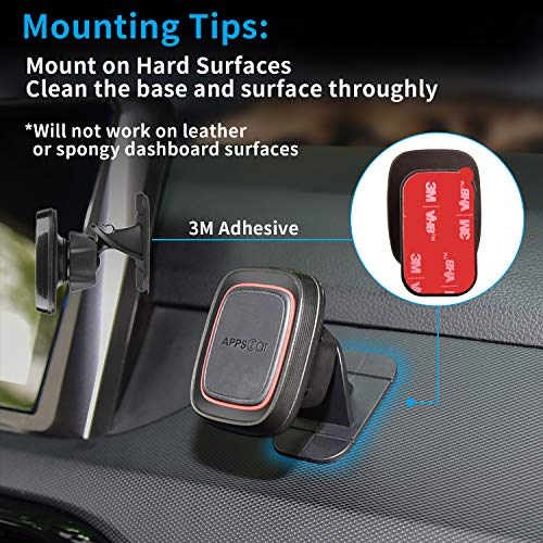 Apps2Car 3M Vhb Sticky Adhesive Pads Replacement Mounting Tape 4 Pcs, Dashboard Sticker Pads For Magnetic Phone Car Mount,Car Mount Adhesive,Double Sided 3M Adhesive Pads,Car Mount Sticker Tapes #TOP5